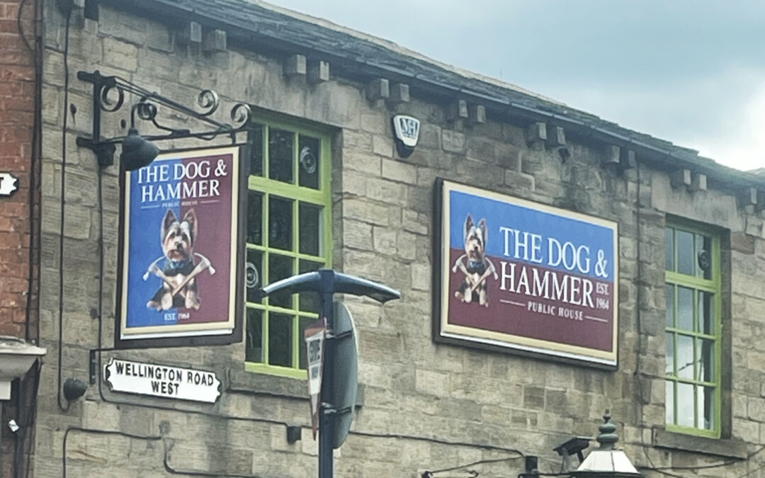 The Dog & Hammer signage