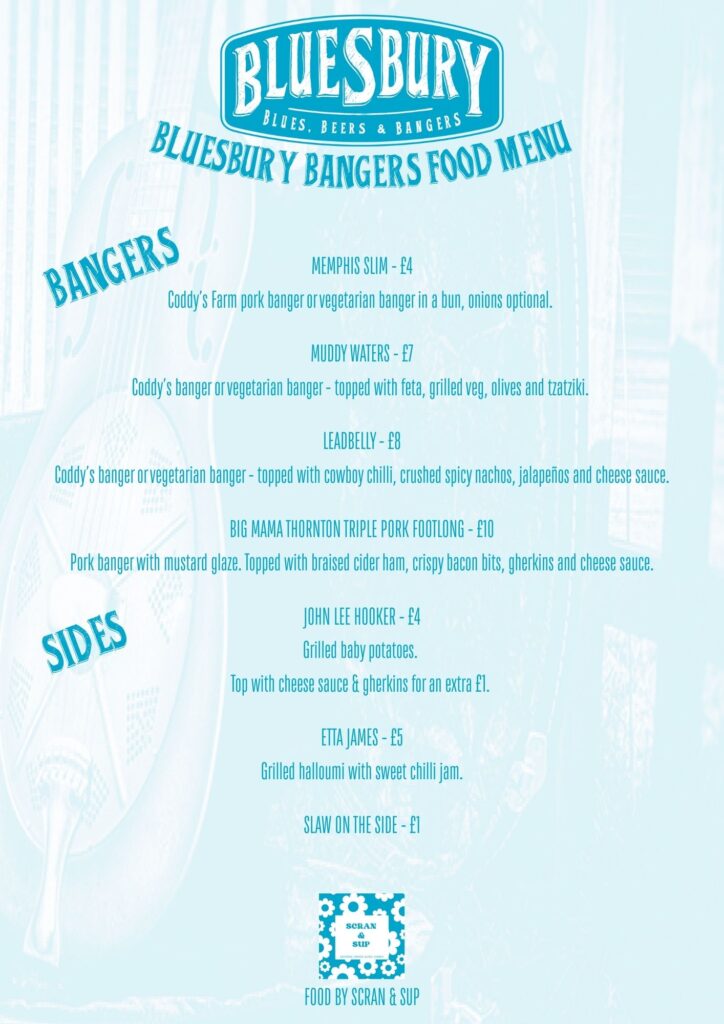 Bluesbury menu